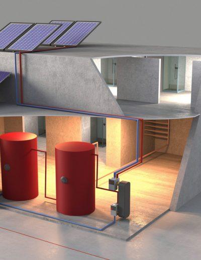 Schémas eau chaude solaire collective Sunny Habitat Energie